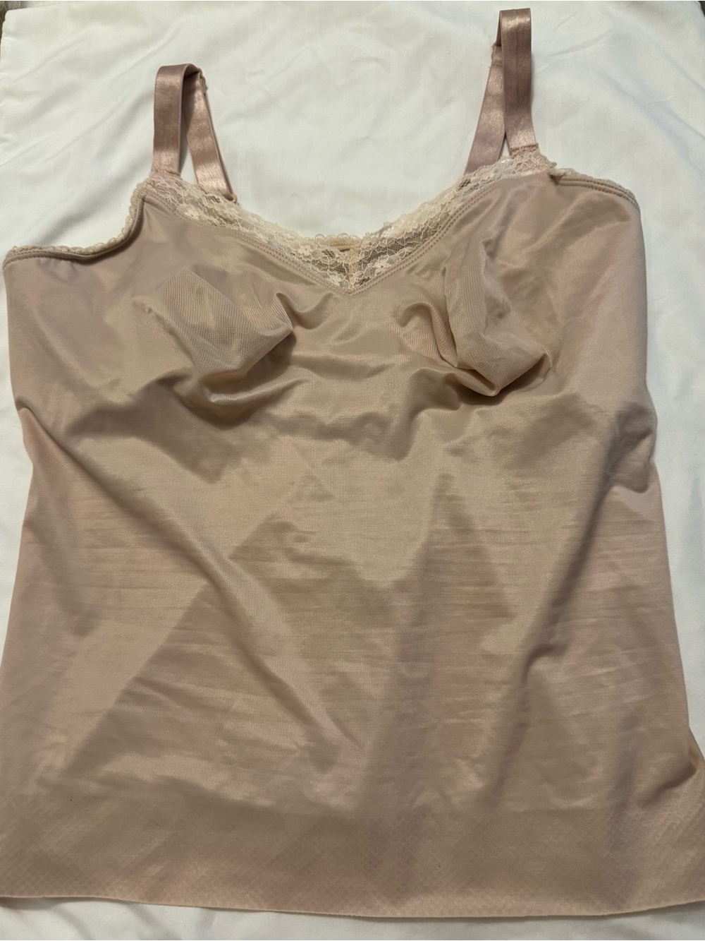 True Embrace Ruby Ribbon Lace-Trim Camisole in Nude Blush